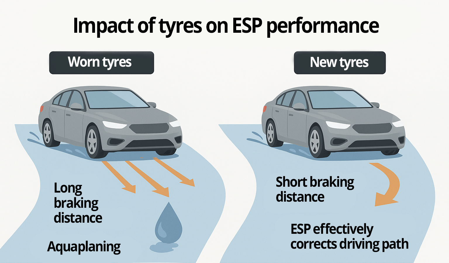 The impact of tires on the ESP system