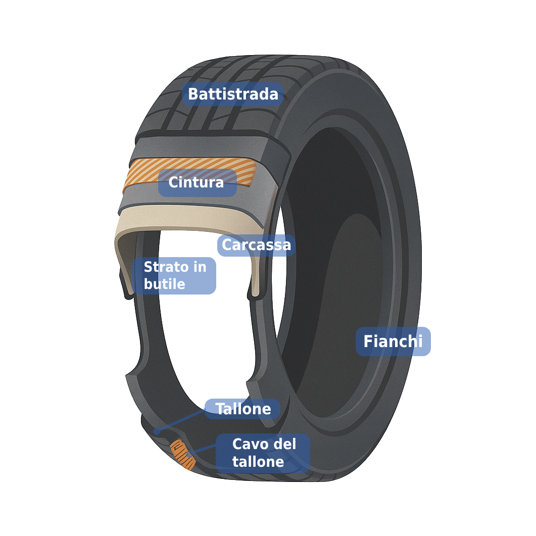 Com’è costruito uno pneumatico?