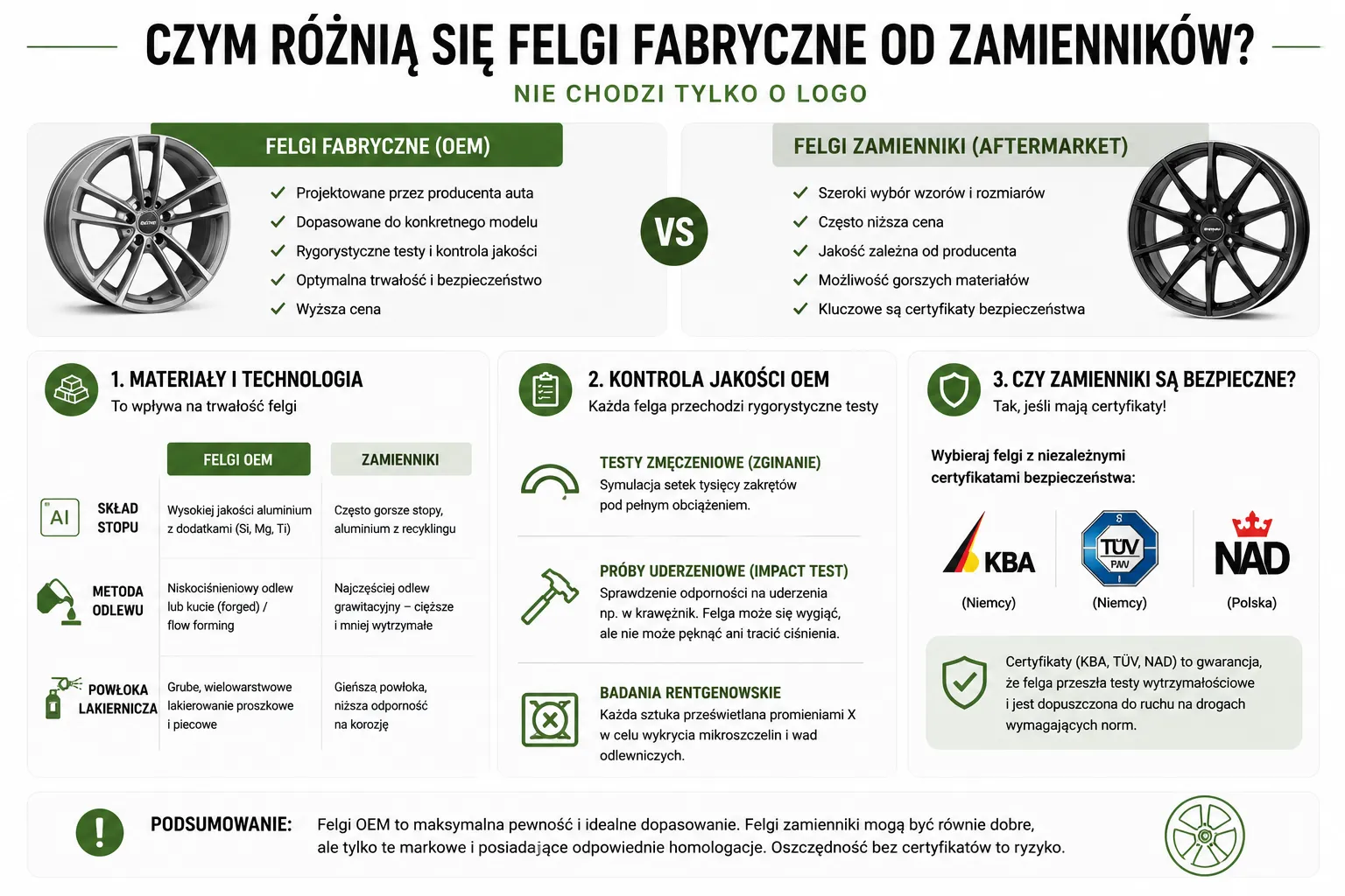 Czym różnią się felgi fabryczne od zamienników?
