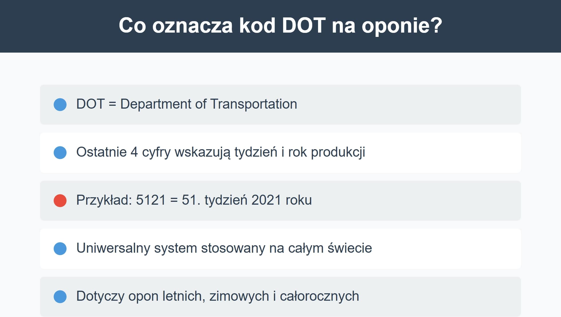 Co oznacza kod DOT na oponie?