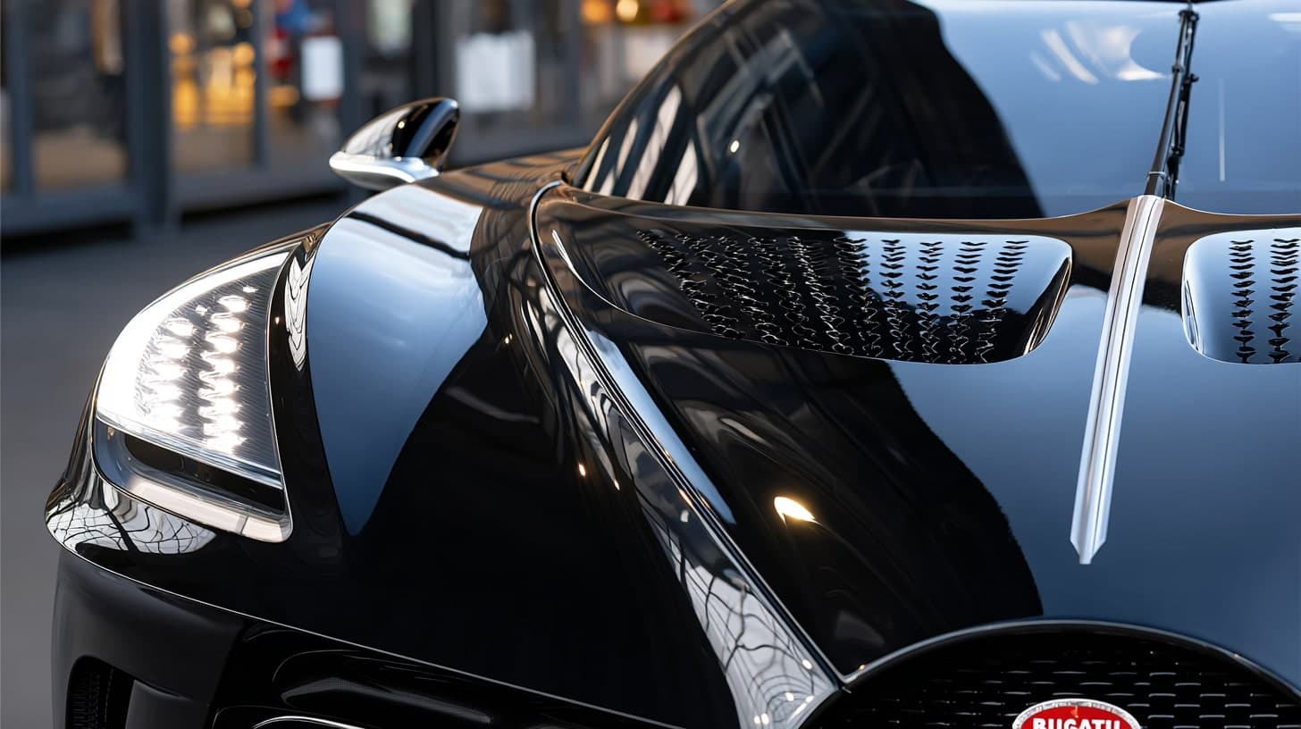 Luksusowy i nowoczesny samochód z czarną karoserią