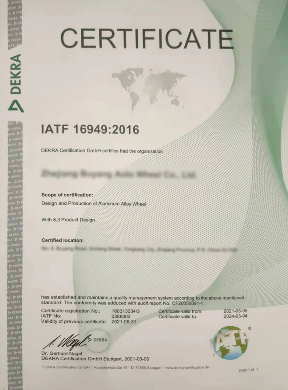 Certyfikat 16949 - LadneFelgi.pl