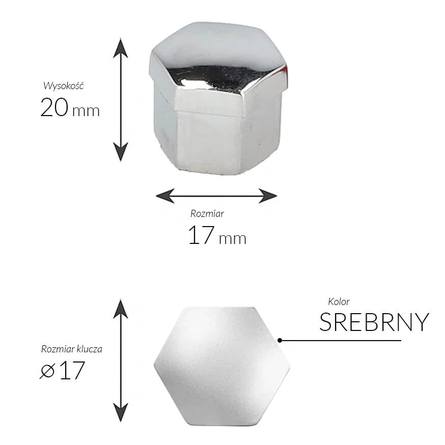 Wymiary nakładki na śruby/nakrętki - ladnefelgi.pl