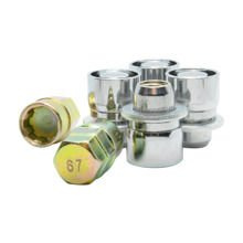 Nakrętki zabezpieczające z podkładką do felg aluminiowych M12x1.5 / zamknięte / chromowane / K19/21